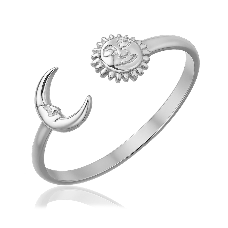 Anello Sole e Luna Argento
