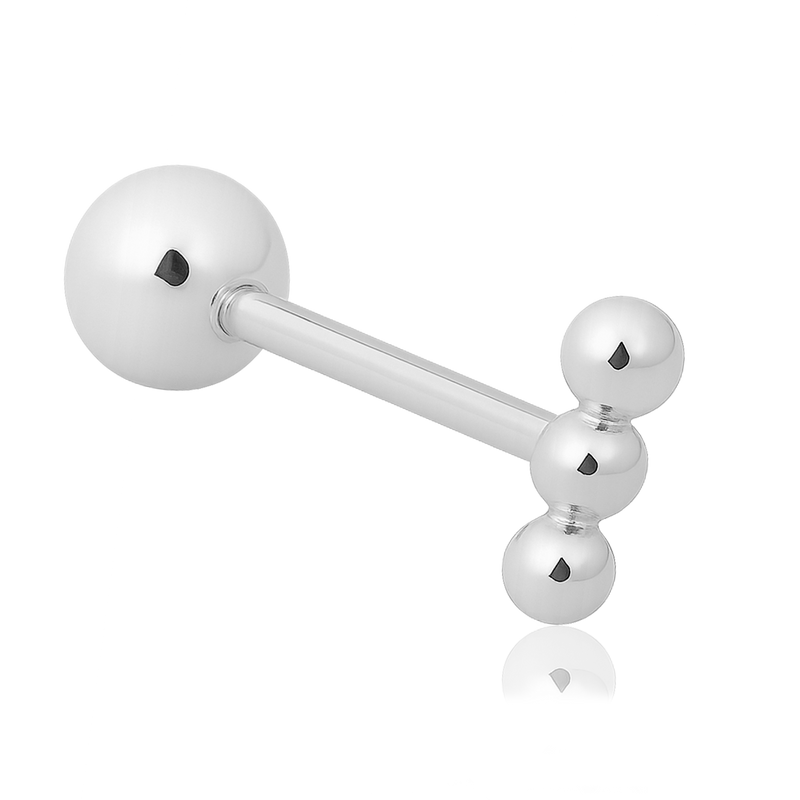 Orecchino Tre Mini Palline Argento