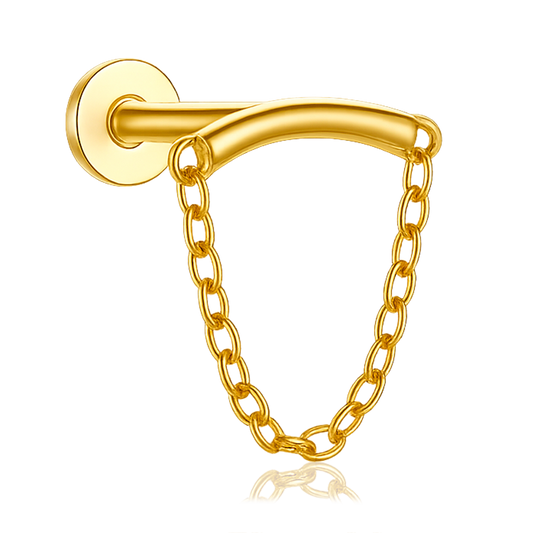 Orecchino Pendente Catena Oro