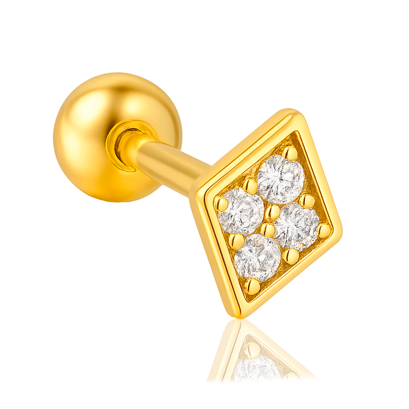 Orecchino Mini Shiny Rombo Oro