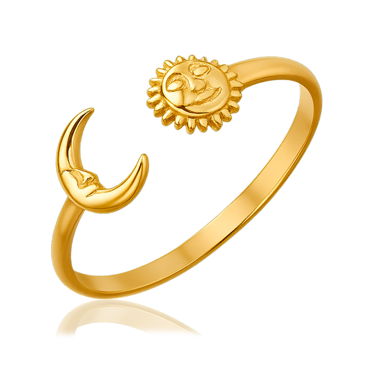 Anello Sole e Luna Oro