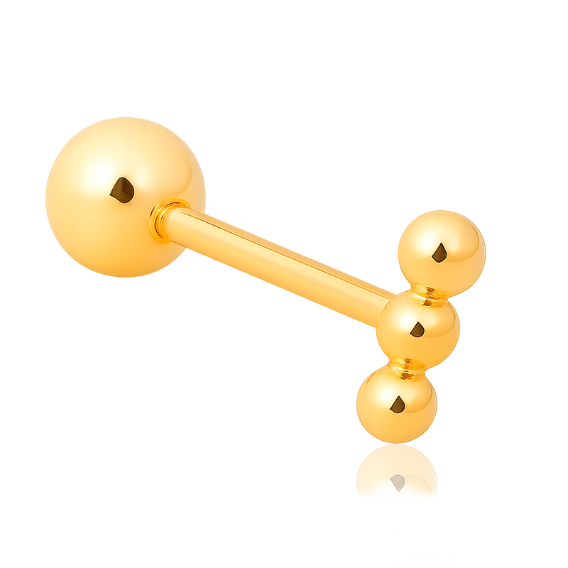 Orecchino Tre Mini Palline Oro