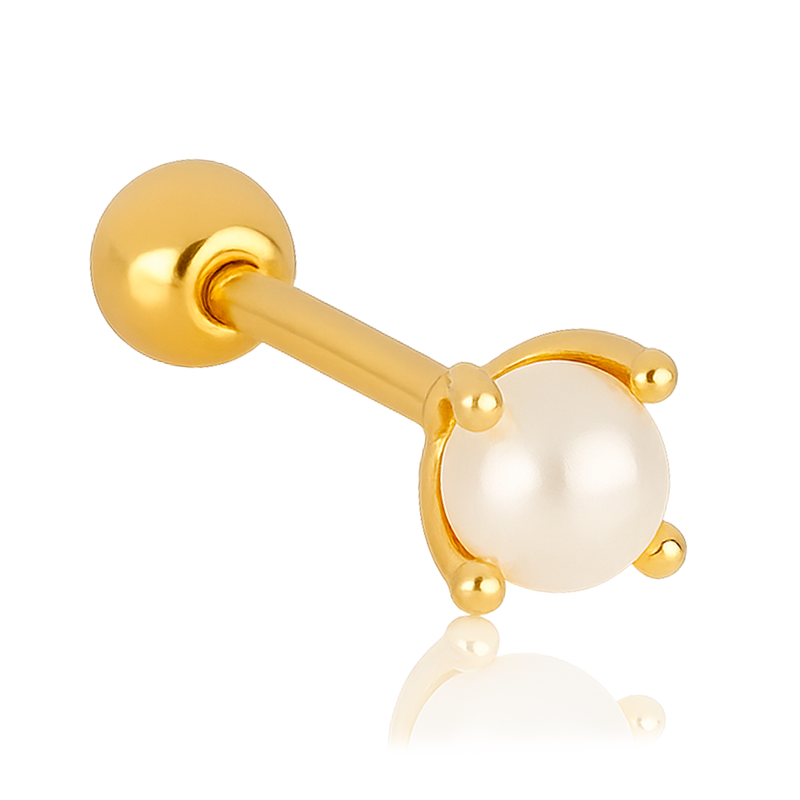 White Gold Clover Earring