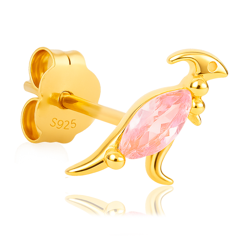 Orecchino Dinosauro Rosa