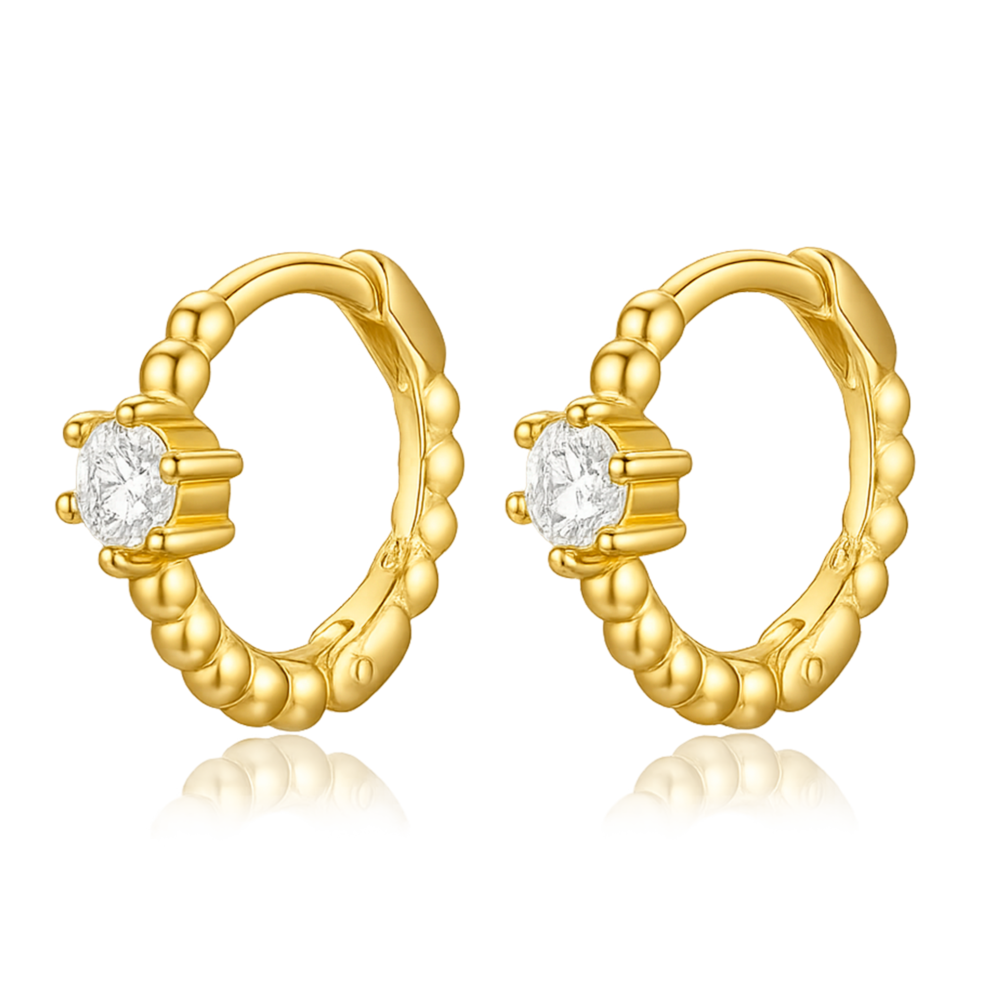 Aros Lis Blanco Oro