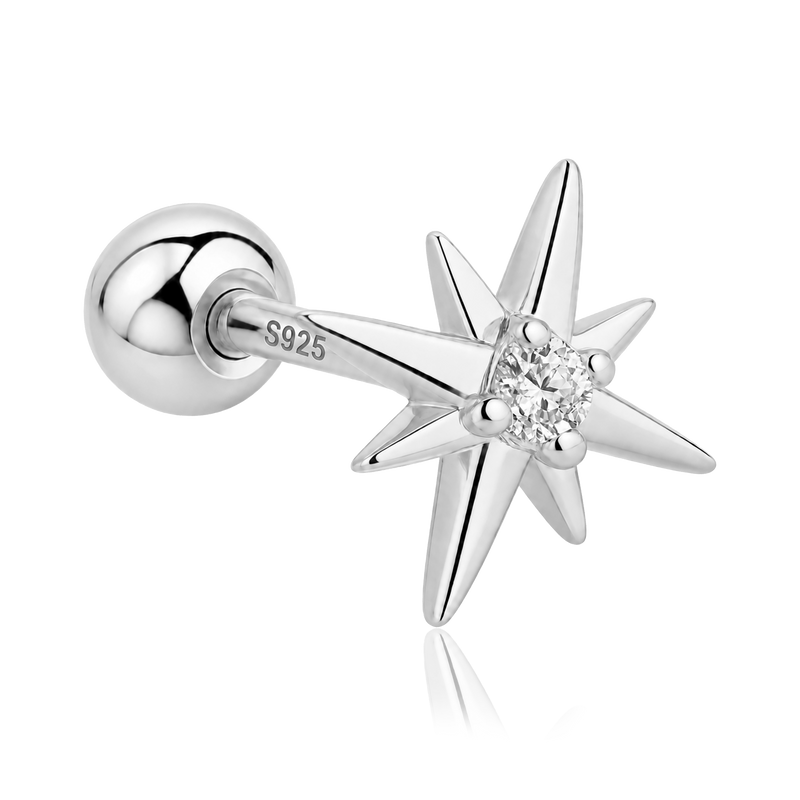 Mini White Flower Earring