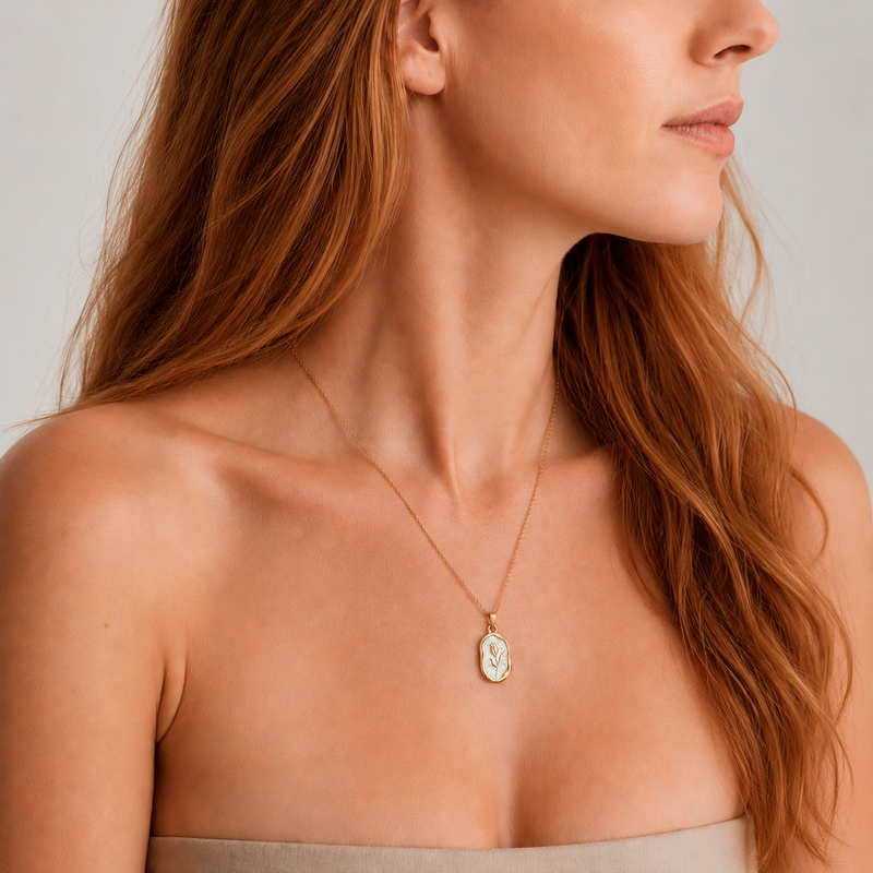 Collar Tulipán Blanco Oro