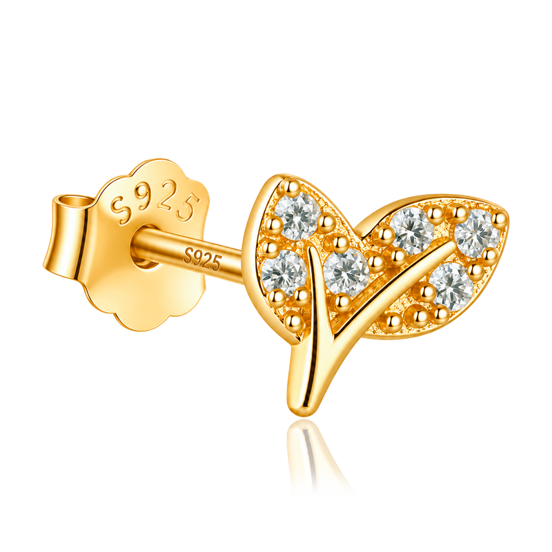 Pendiente Duo Leaf Oro