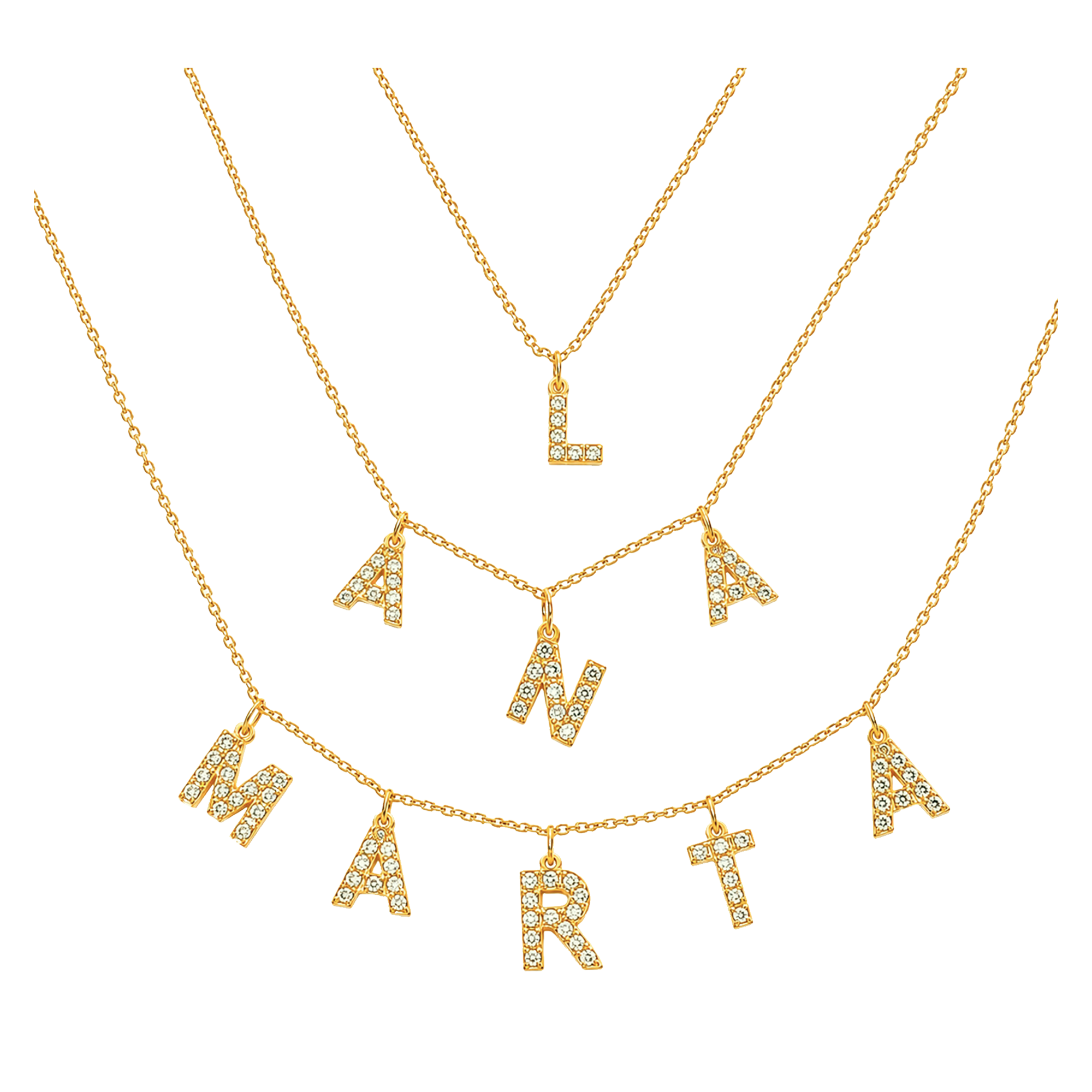 Collana con Iniziali Personalizzate Oro