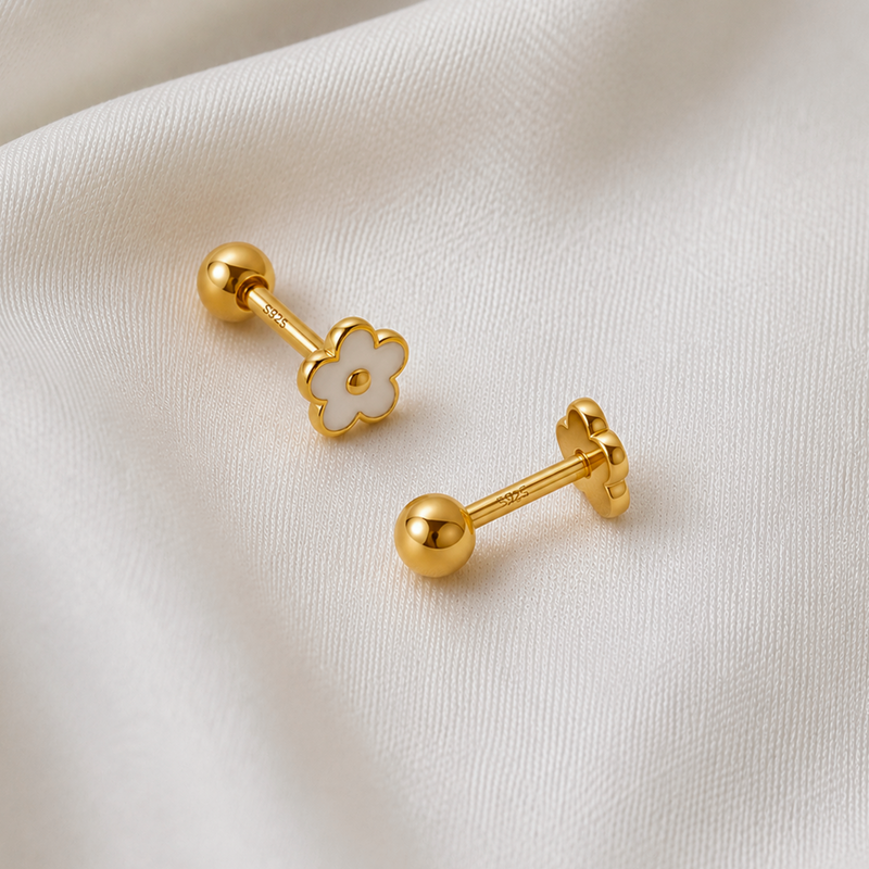 Gold Mini Moon Earring