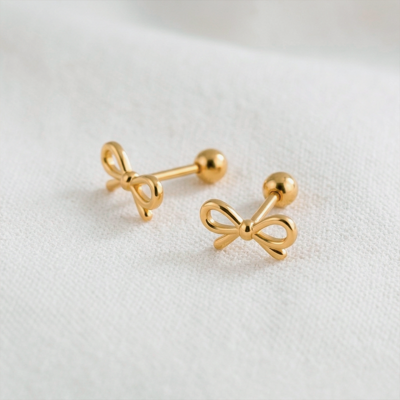 Gold Mini Moon Earring