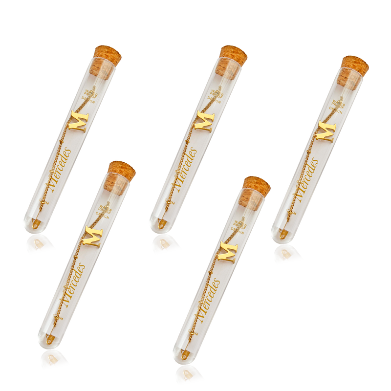 Bracciale Perline Iniziale + Provette Matrimonio