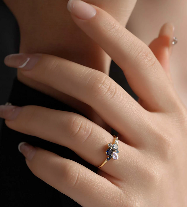 Anello Dalia Blue Oro