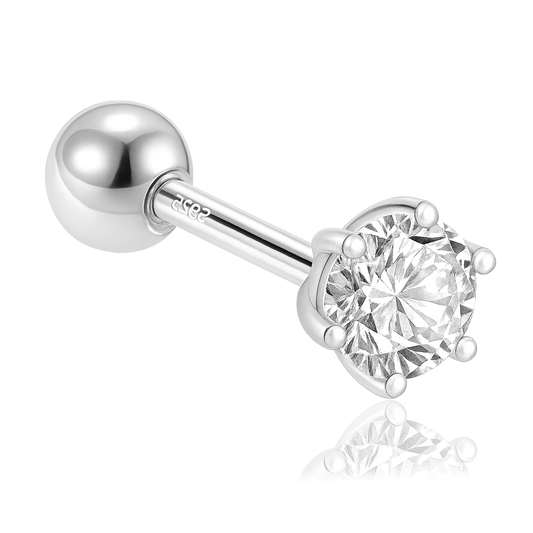Pendiente Mini Brillo Plata - 3mm