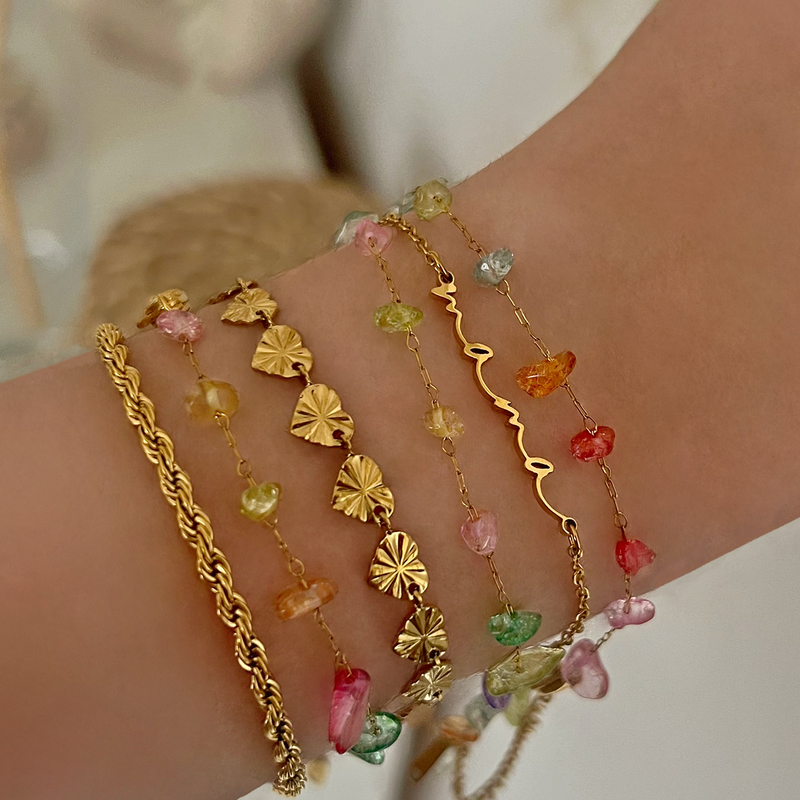 Pulsera Mini Corazones Oro