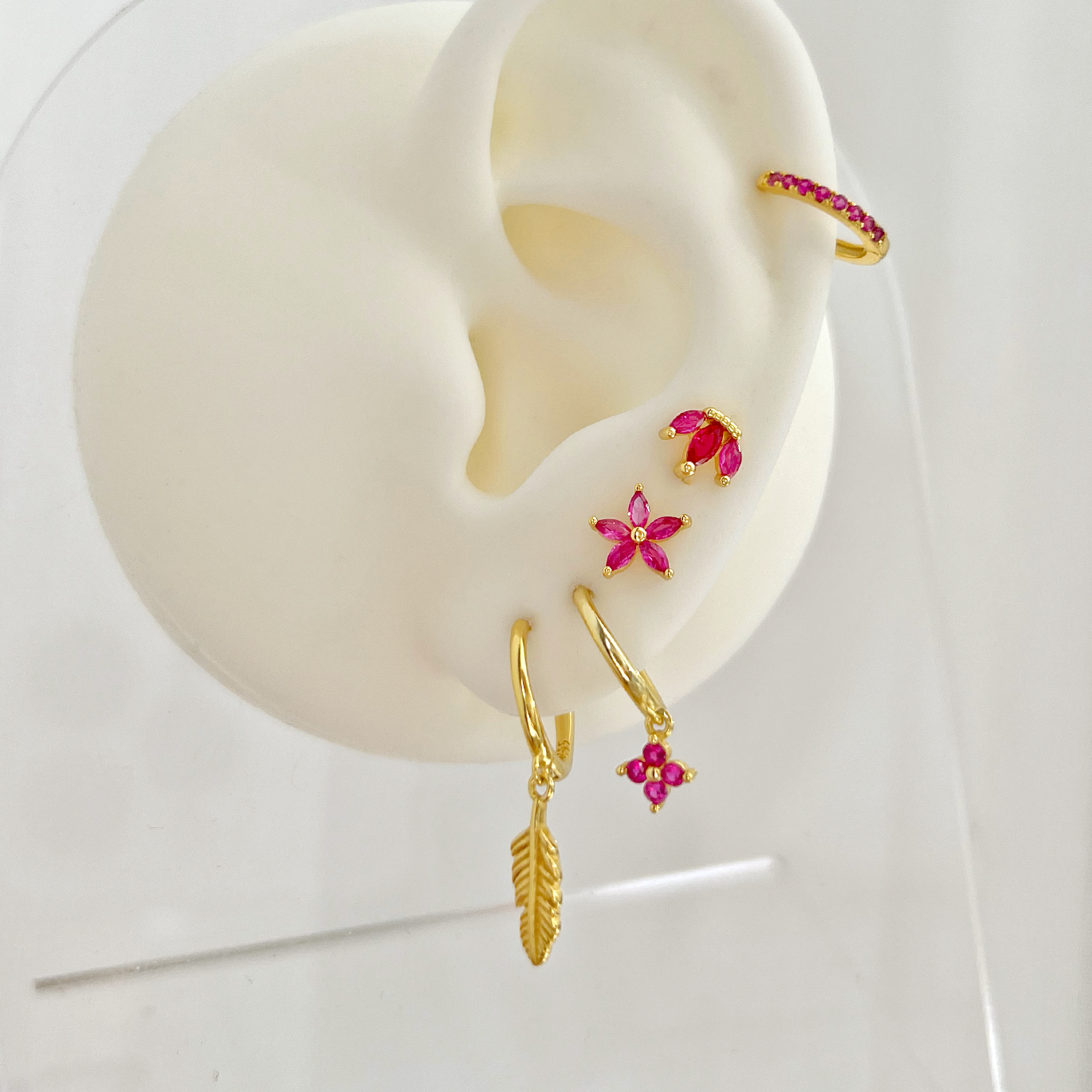 Aros Plumas Oro