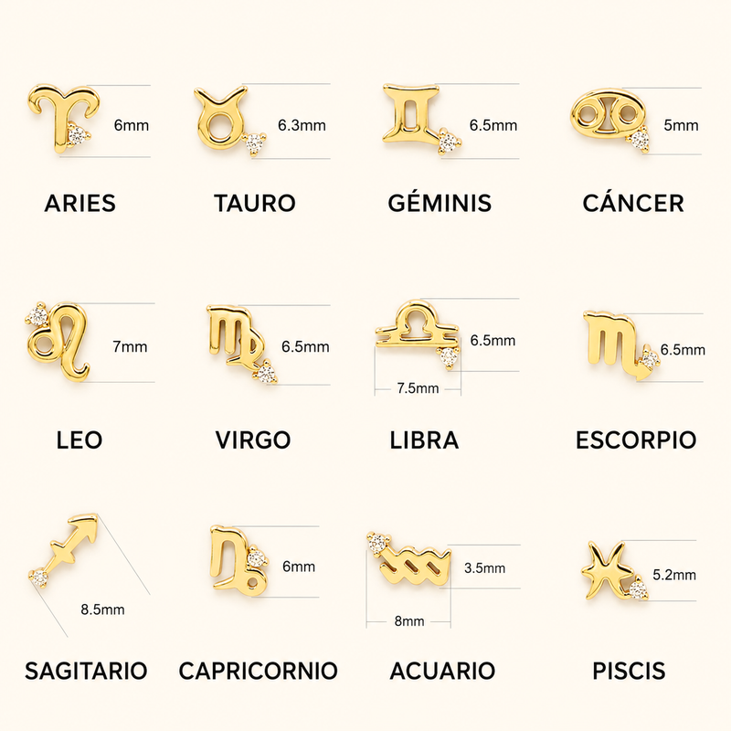 Orecchino Mini Zodiaco Oro