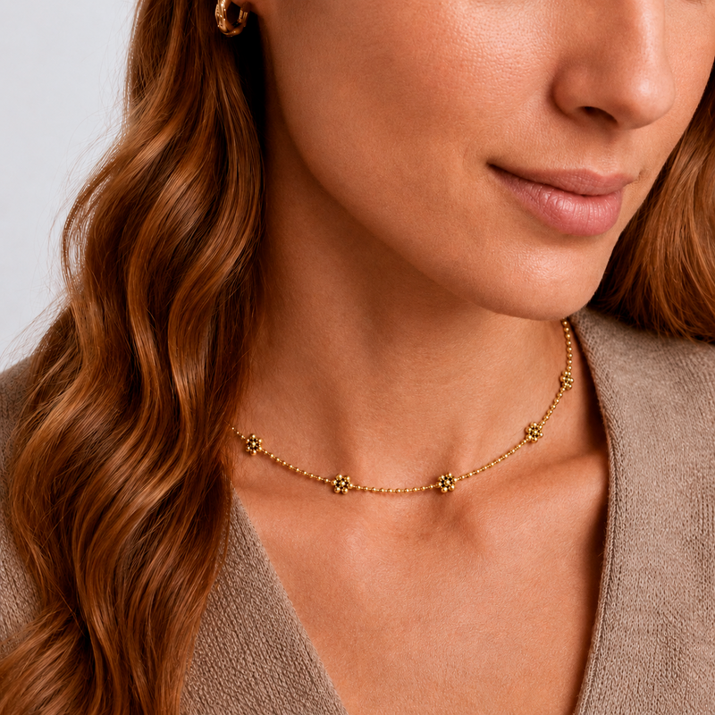 Choker Margarita Bolitas Oro