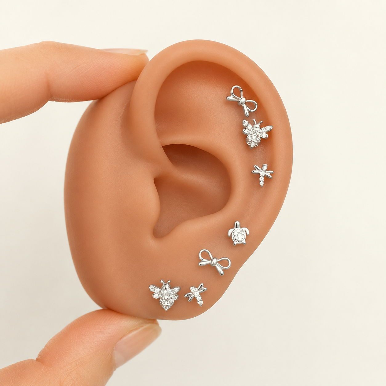 Orecchino Mini Tartaruga Argento