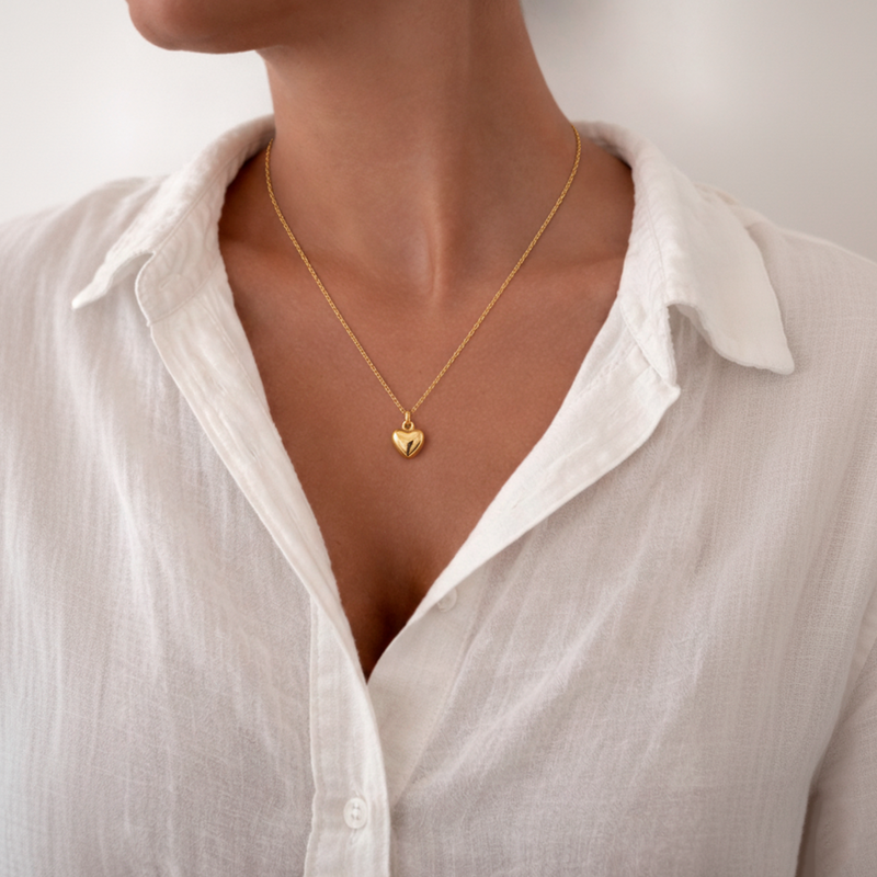 Collana 3D Mini Cuore Oro