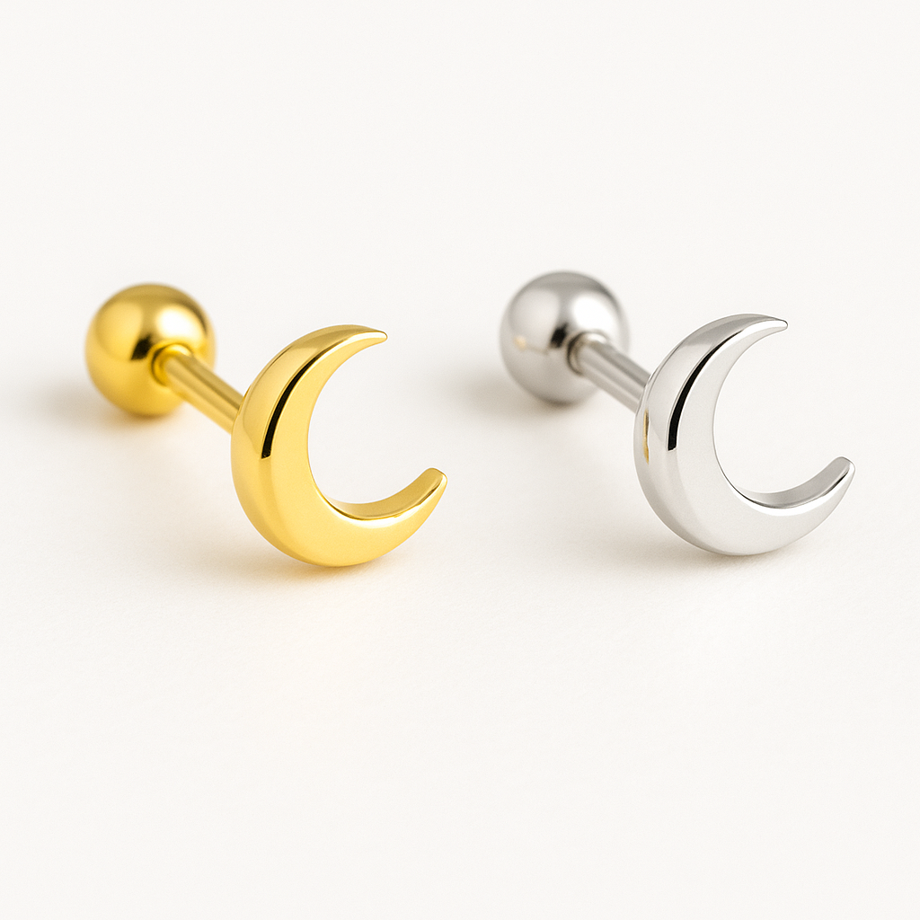 Pendiente Moon Oro