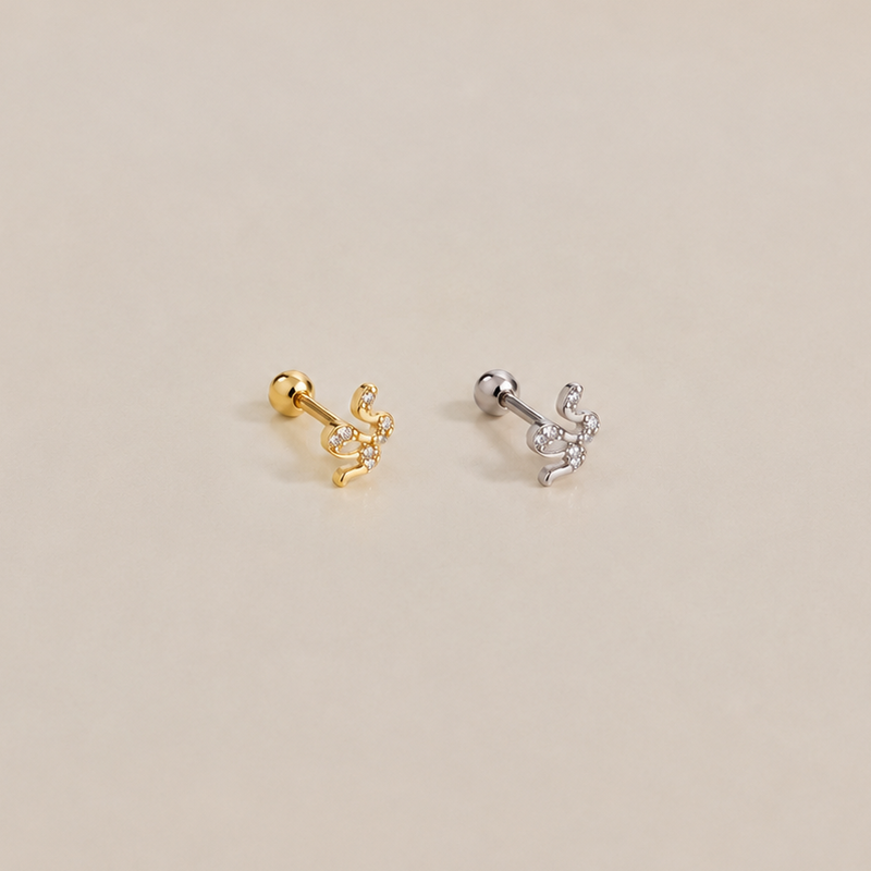 Pendiente Mini Shiny Snake Plata