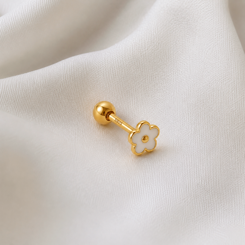 Gold Mini Moon Earring