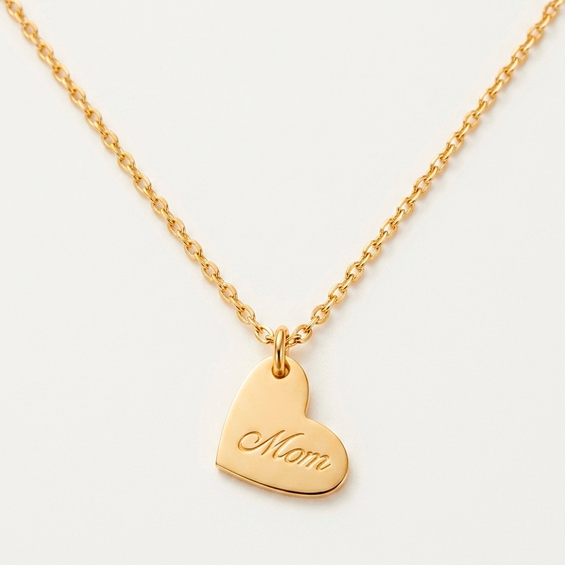 Collar Heart Mom Oro
