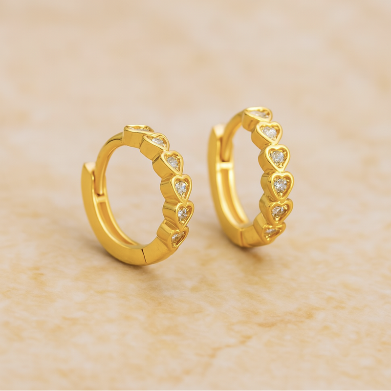 Orecchini Mini Cuori Oro