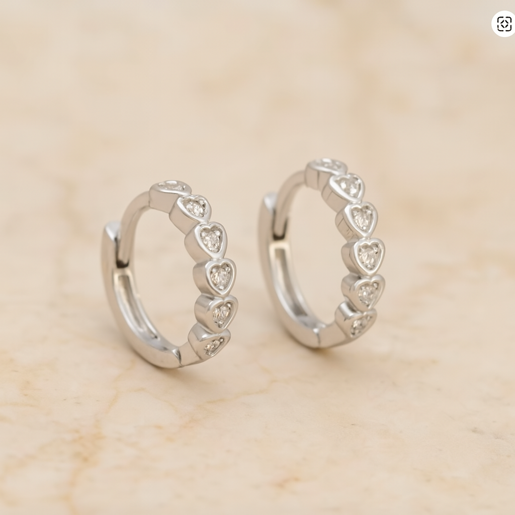 Orecchini Mini Cuori Argento