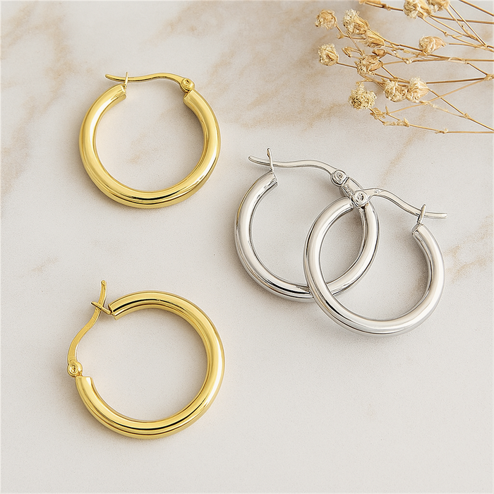 Silver Lua Hoops 22mm 