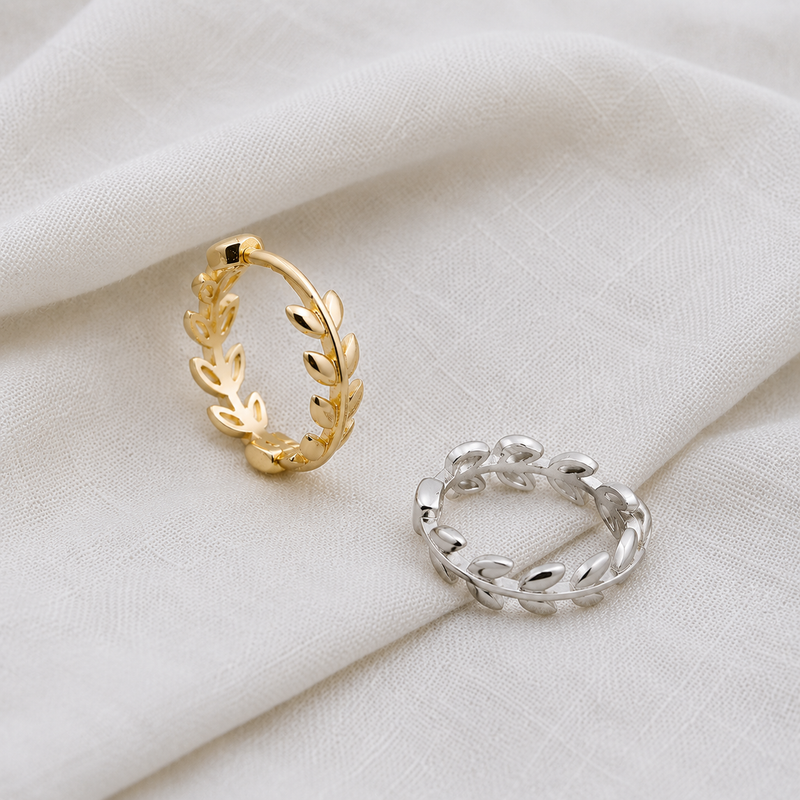 Cerchio Mini Foglie Argento