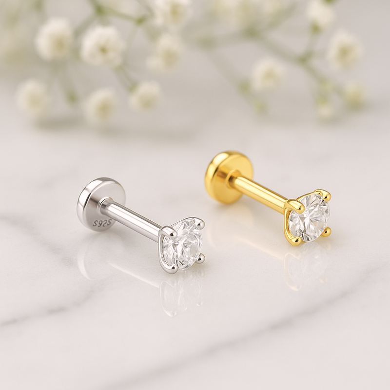 Pendiente Mini Destello Oro - 3mm