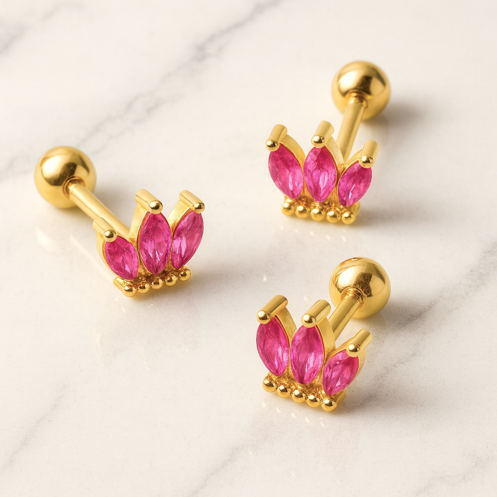 Pink Tulip Earring