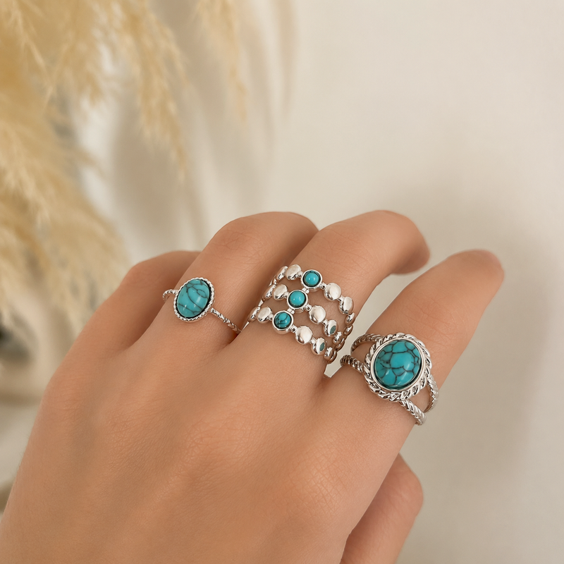 Anillo Turquesa Vintage Plata