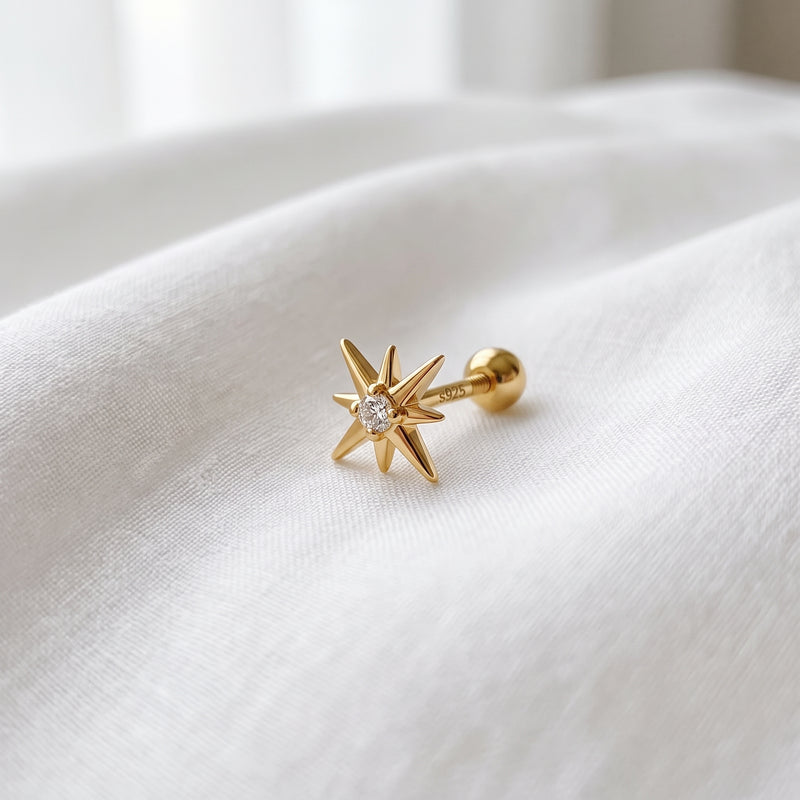 Orecchino pendente Mini Stella Oro