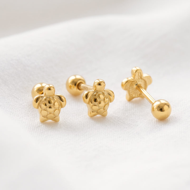 Pendiente Mini Tortuga Oro