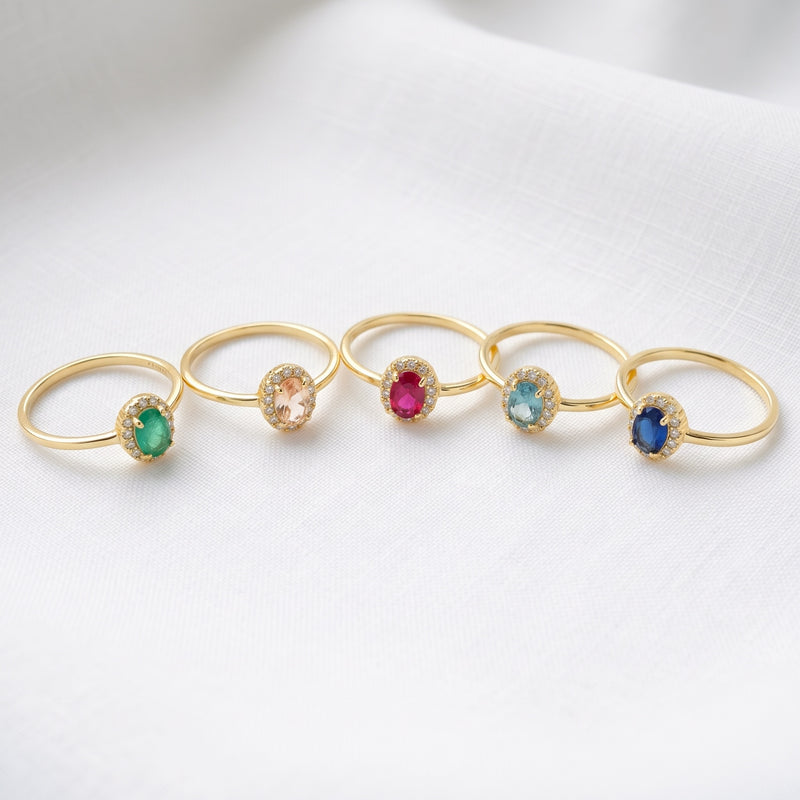 Anillo Oval Pink Oro