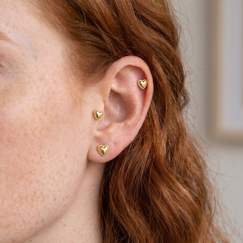 White Gold Clover Earring