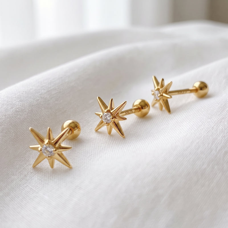 Orecchino pendente Mini Stella Oro