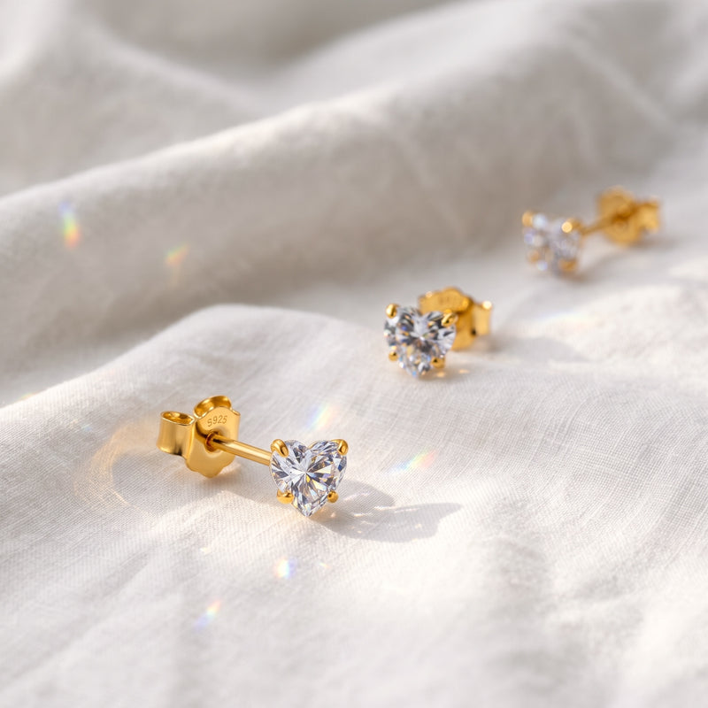 Orecchino Shiny Heart Oro - 3mm