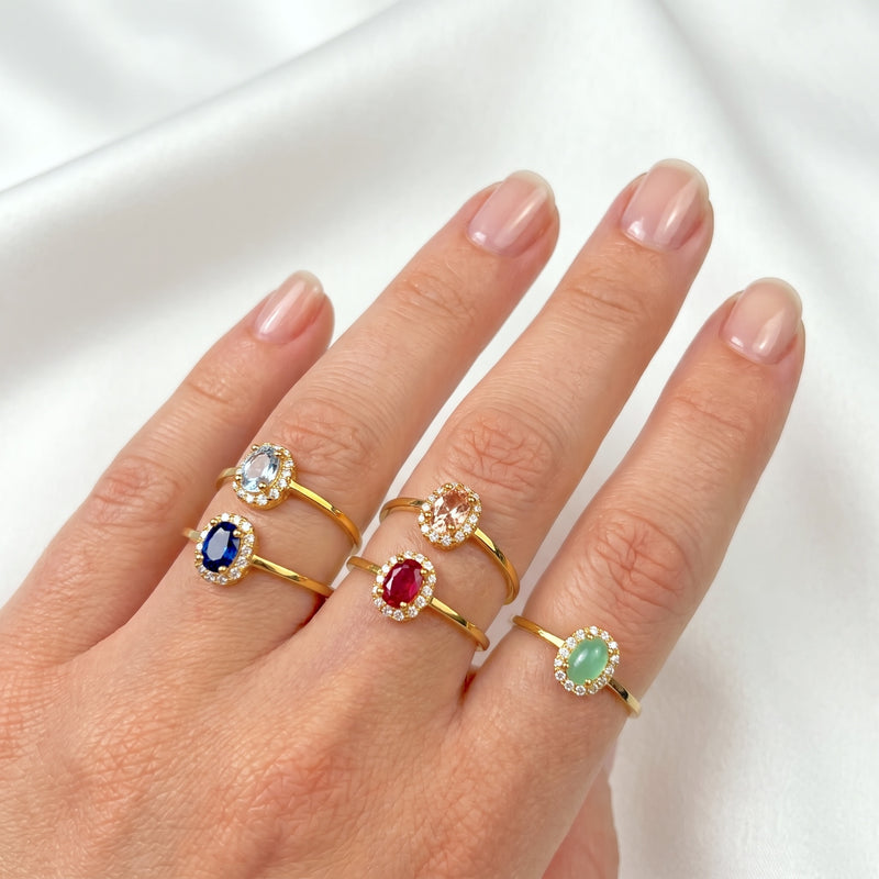 Anillo Oval Pink Oro