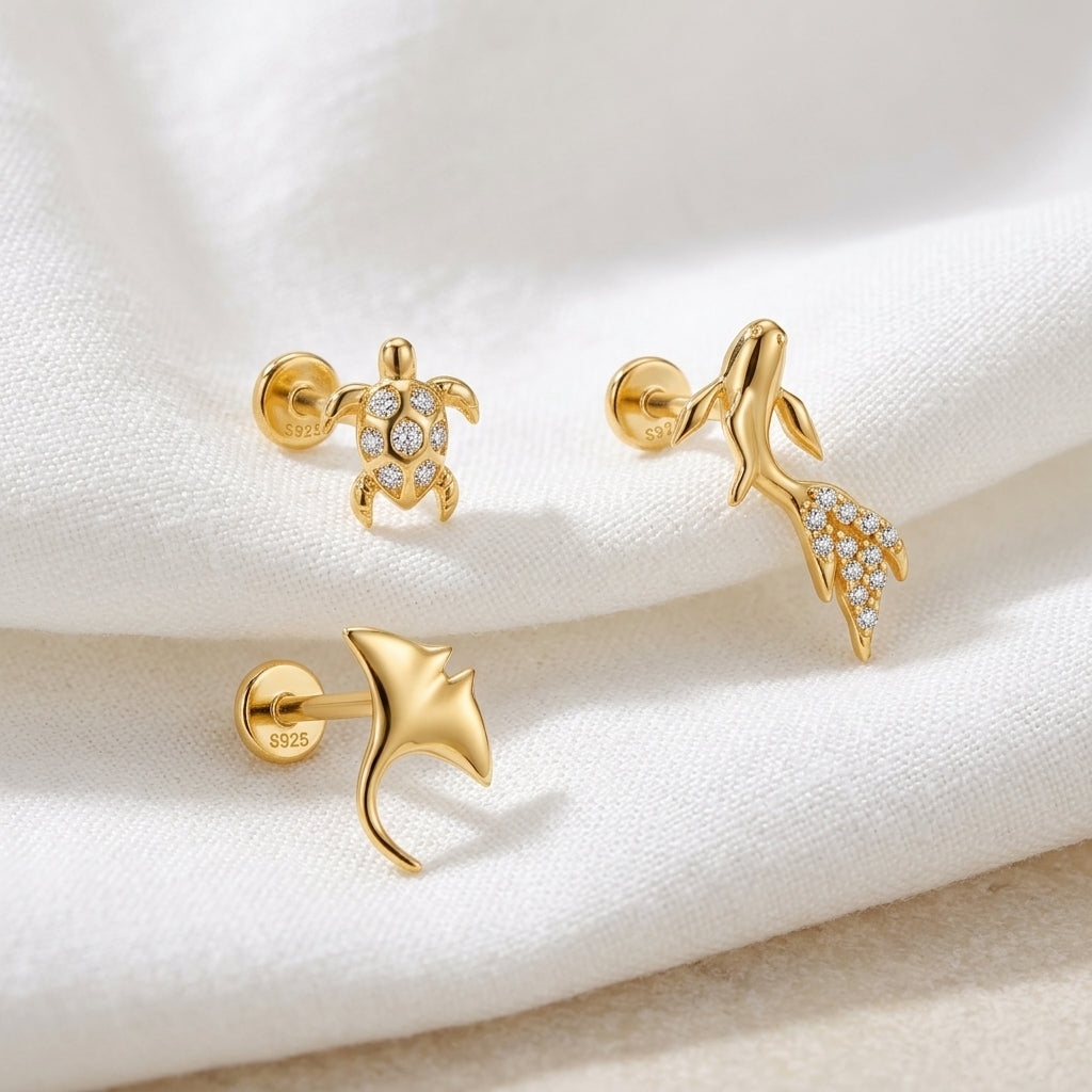 Set Cala · Plata de ley bañada en oro 18k