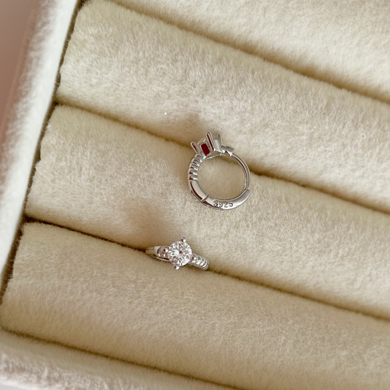 Aro Mini Crystal Plata