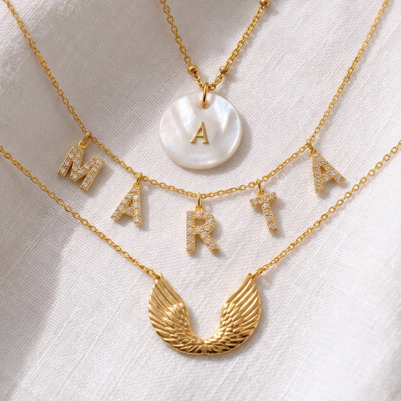 Collar Iniciales Personalizado Oro