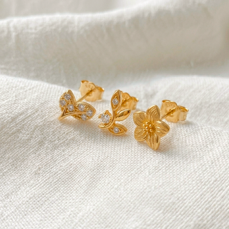 Pendiente Leaf Spark Oro