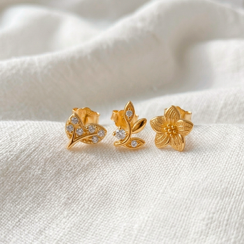 Pendiente Leaf Spark Oro