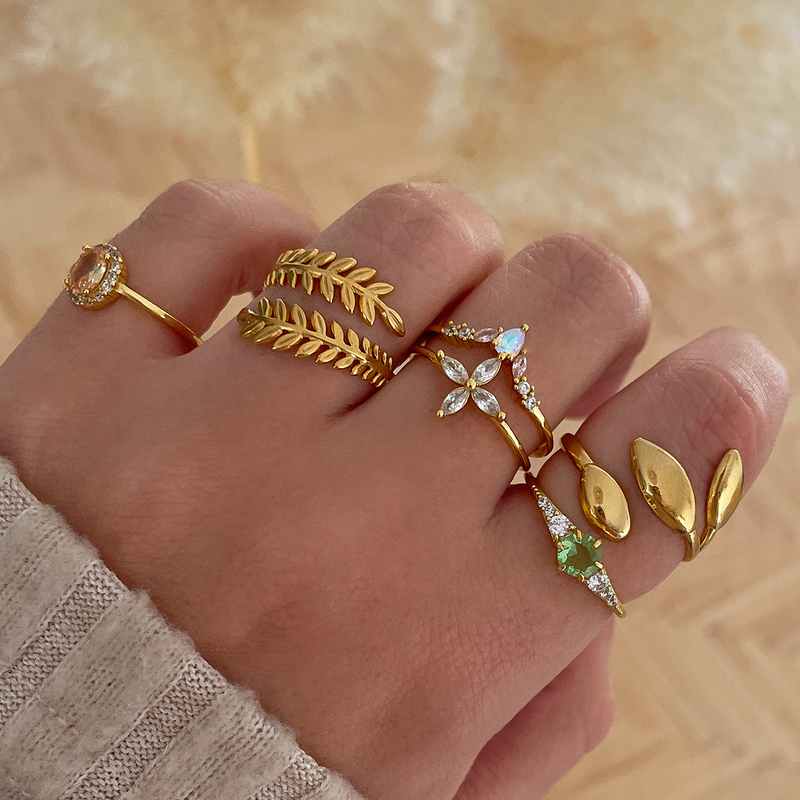 Anillo Oval Champagne Oro