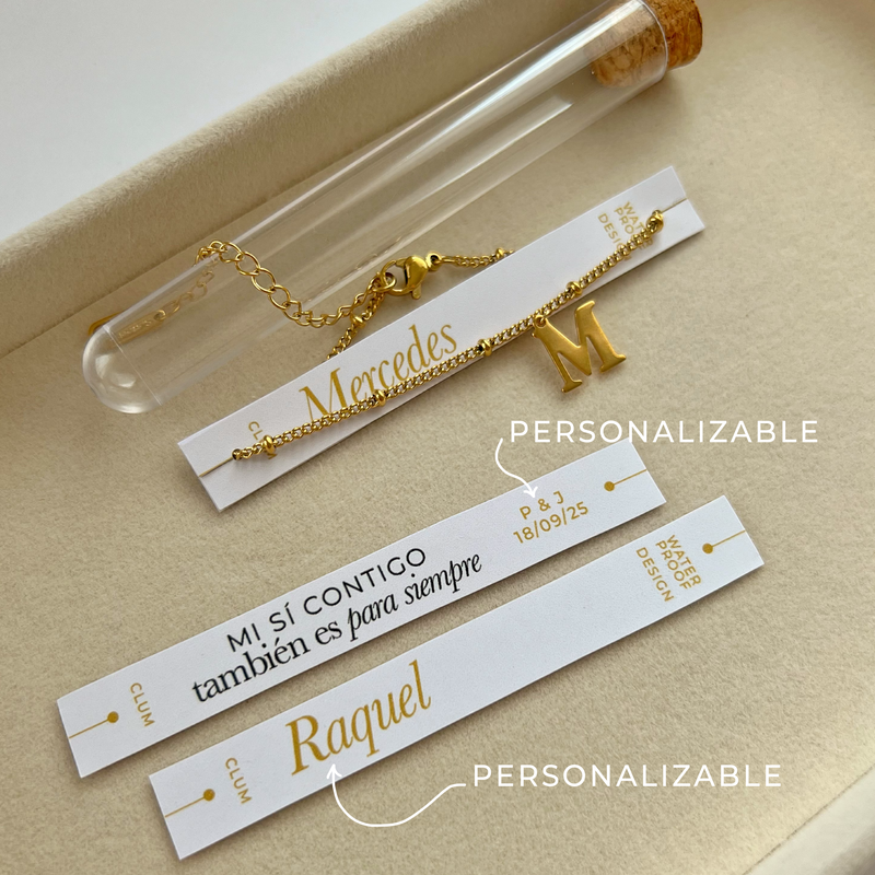Bracciale Perline Iniziale + Provette Matrimonio