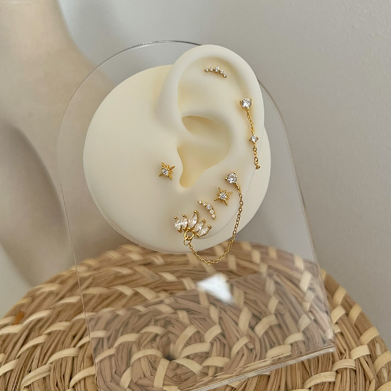 Gold Eyelashes Earring